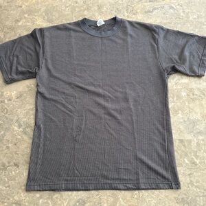 Vintage 1990s Anchor Blue Thermal Waffle Knit Gray Crewneck Shirt XL